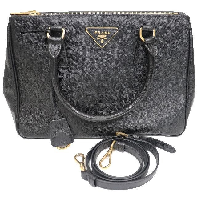 Prada PRADA 2way Tote Bag Handbag Saffiano Leather Diagonal Black