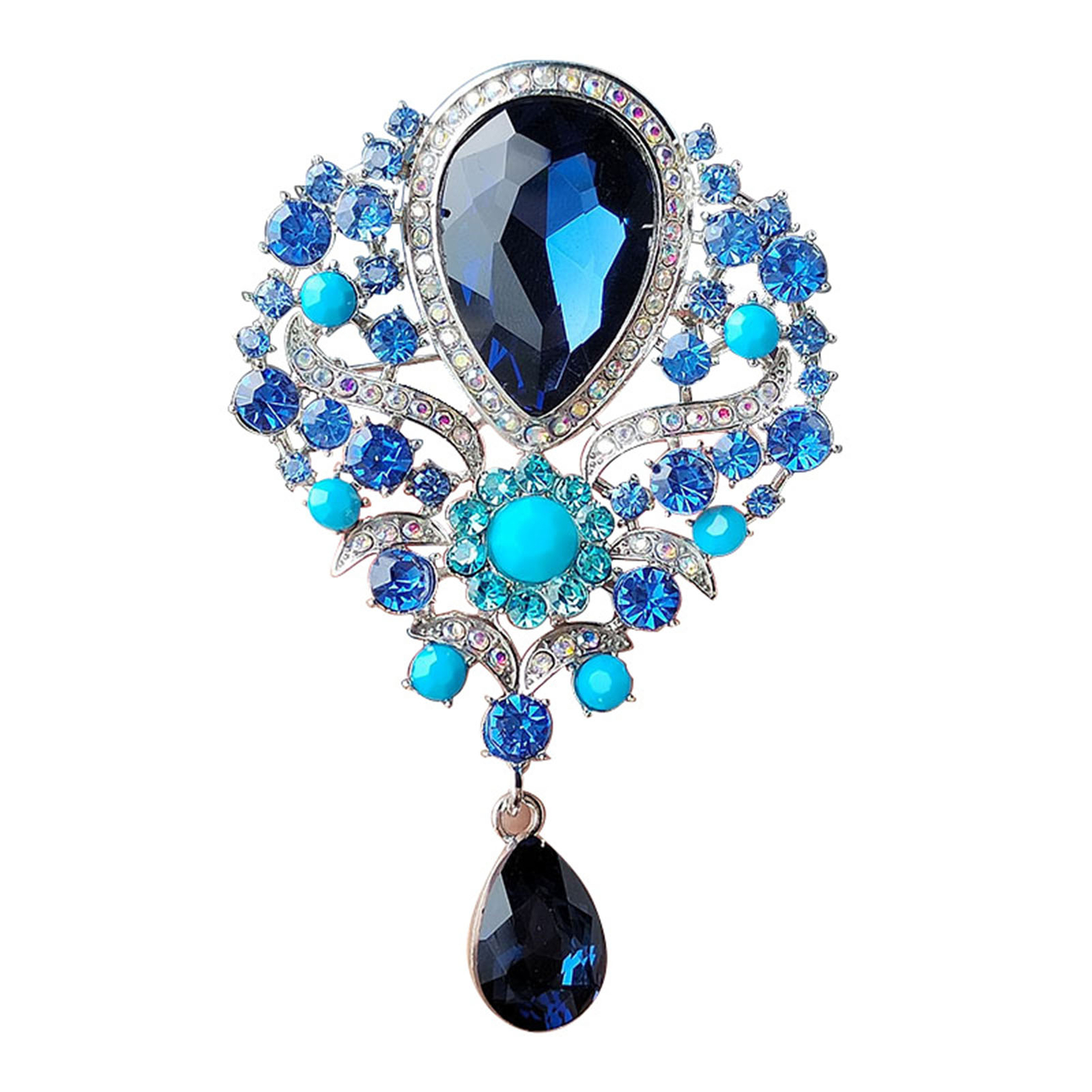 Waterdrop Rhinestone Brooches for Wedding Party and Women's Sweaters-image