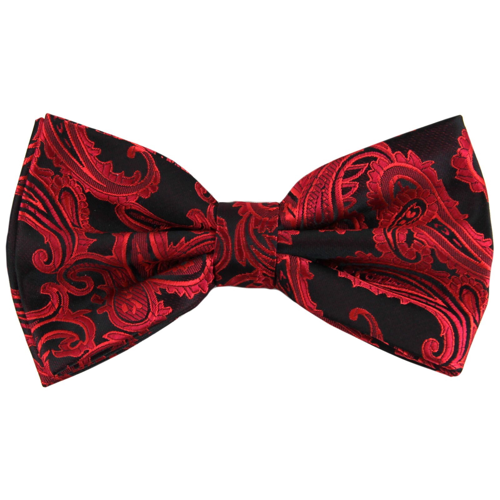 New Brand Q men's pre-tied bow tie paisley micro fiber formal we