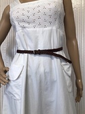 Ceinture fine Esprit en cuir tressé marron Femme CEBR082