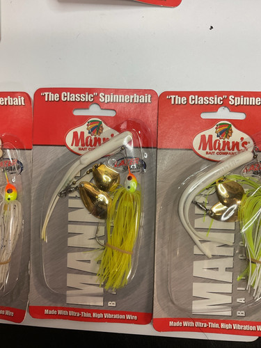 3 Diff Vintage Nos Mann’s “The Classic 1/4oz Spinner Bait Fishing Lure” Tough - Picture 3 of 5