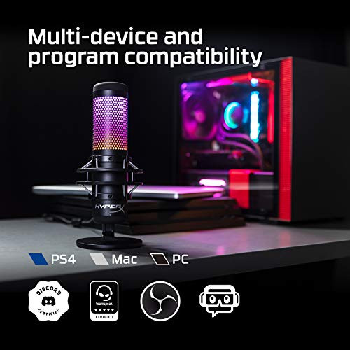 HyperX QuadCast S Standalone Microphone RGB Lighting For Streamers