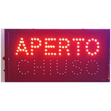 INSEGNA A LED LUMINOSA DINAMICA CON TASTO SELETTORE APERTO O CHIUSO 50X25 CM