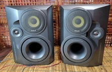 RCA 2 Way Stereo Speakers #RS2604, Wired, Front Left & Right, Tested and Working