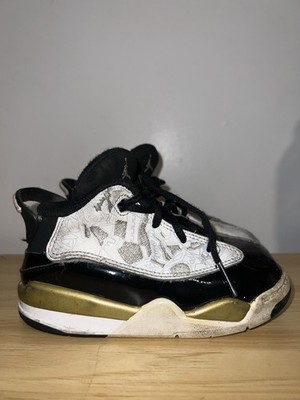 Jordan Dub Zero Kids 8C White Black Gold Sneakers