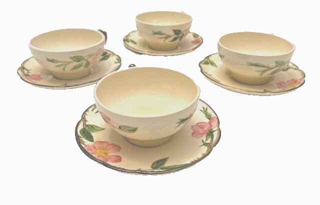 VINTAGE LOT OF 4  Franciscanware Desert Rose Cup & Saucer Sets- BEAUTIFUL