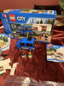 LEGO CITY #60117  Van & Caravan - 100% Complete, RETIRED Camping Travel Trailer