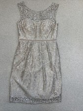Jenny Yoo Collection Dress Beige Womens Size 4 Floral Lace
