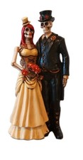 Ebos Love Never Dies Socialite Steampunk Skeleton Couple Wedding Figurine Hallow