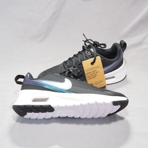 Nike Air Max Nuaxis Womens 9.5 Black Metallic Swoosh Everyday Comfort Sneakers