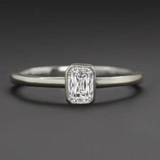 F-G VS ASHOKA CUT NATURAL DIAMOND SOLITAIRE RING ENGAGEMENT BEZEL 10k WHITE GOLD