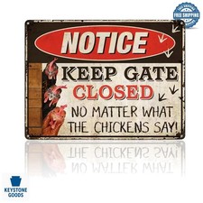 8x12 Inch Vintage Metal Chicken Coop Sign - Rustic Farm Decor  Fun Gift