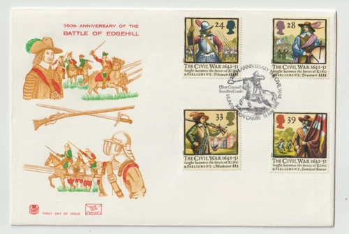 16/6/1992 UK GB FDC - English Civil War - Battle of Edgehill -Huntingdon Special