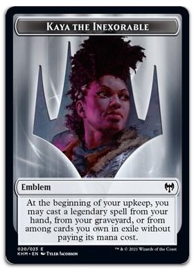 Emblem - Kaya the Inexorable #20 (NM) Kaldheim KHM Magic MTG