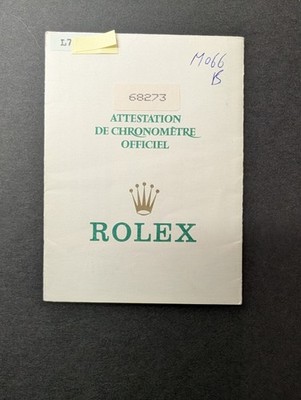 Rolex 68273 Warranty Guarantee Datejust Garantie