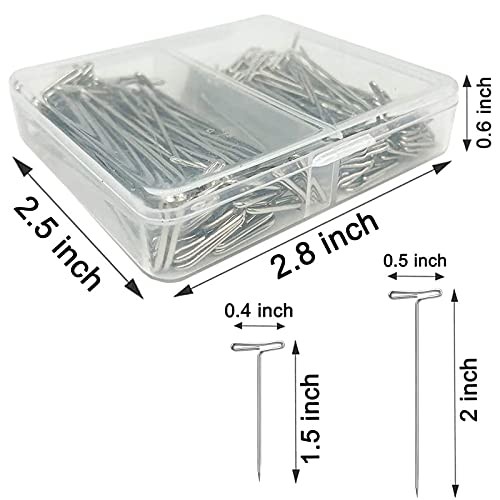 150Pcs Steel T-Pins Assorted Two Sizes Wig Pins Nickel Plated Sewing Silver - Bild 3 von 8