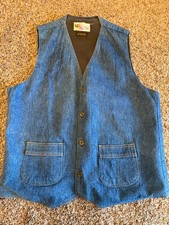 Levi's Panatela Men's Blue Denim Vest SZ L 70's Western Cowboy Chambray