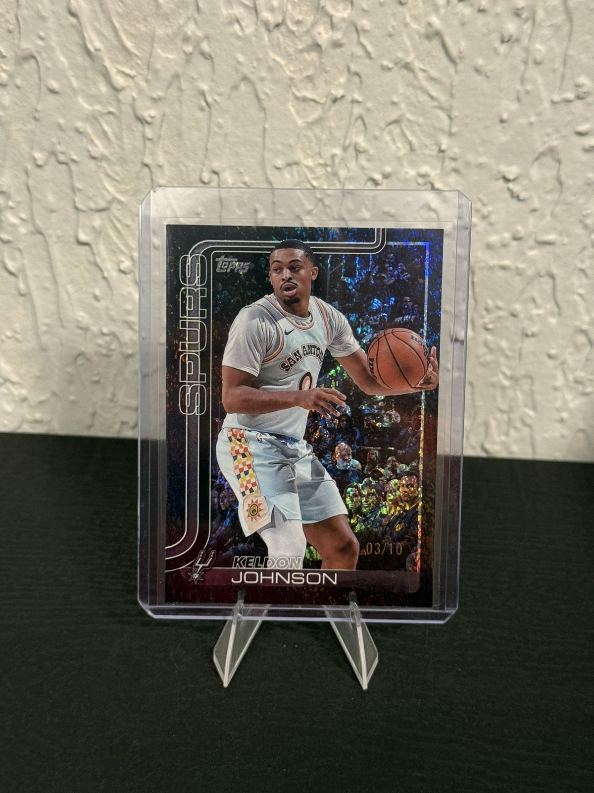 2025-26 Topps Keldon Johnson Black Refractor /10 Spurs #200