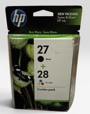 Genuine HP Black And Tri-Color Printer Ink 27 28 Combination Pack Expires 2011