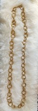 Vintage 1990s Gold Plated Chunky Twist Oval Link Necklace 30in