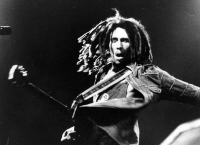 Bob Marley Jamaican born singer guitarist composer concert Historic Old Photo
