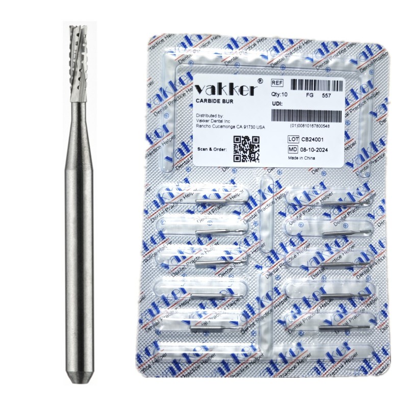 Dental Carbide Burs FG 557 Friction Grip Bits for High Speed Handpiece