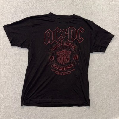 AC/DC Shirt Mens Large Black Red ''Done Dirt Cheap'' Liquid Blue Casual Soft Rock