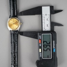 BAUME&MERCIER Riviera Date Women's Watch 22mm Gold New Battery New Leather Band 19