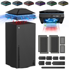 FASTSNAIL Cooling Fan Dust Cover for Xbox Series X RGB Light 3 Speed USB 3.0 Por