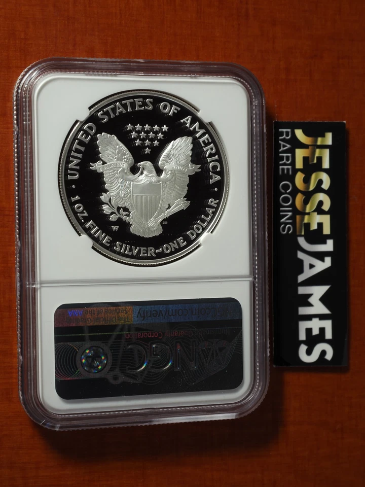 2006 W PROOF SILVER EAGLE NGC PF70 ULTRA CAMEO JOHN MERCANTI SIGNED FLAG LABEL! - Image 2 of 2