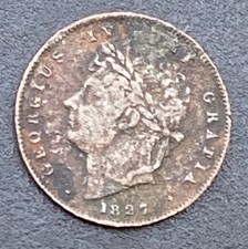 1827 George IV One Third Farthing Fractional Georgian Coin Lot G26