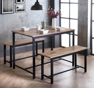 Ensemble de repas de banquette Coberg 3pc Intérieur Meubles de luxe Salon Patio cuisine