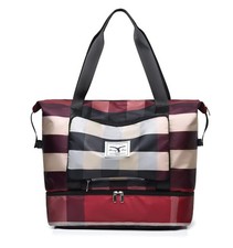 New Foldable Dry/Wet Separation Travel Duffel Bag with Shoe Compartment Large
