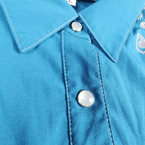 Club Ride Damen L Western Pearl Snap Radfahren Reiten Reitsport Shirt Mesh blau - Bild 4 von 13