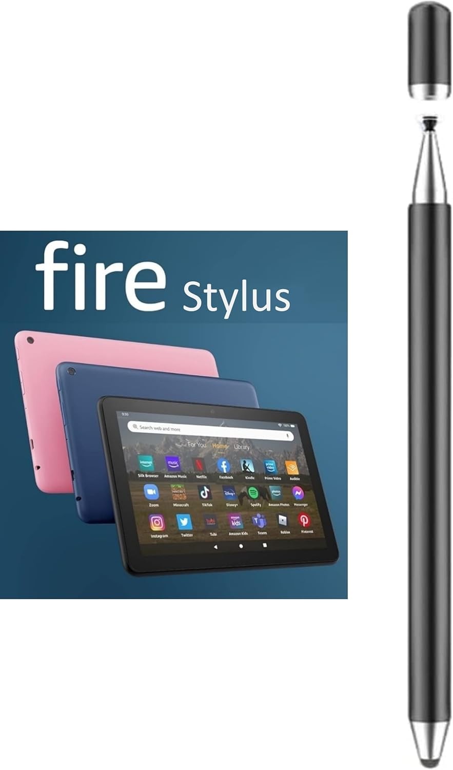 AMZ Stylus for Fire Tablets Max 11 HD 10 8 Plus 7 Kids Black