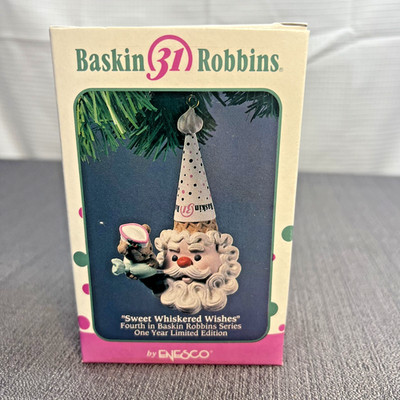 Vintage 1993 Enesco Baskin Robbins 'Sweet Whiskered Wishes' Christmas Ornament