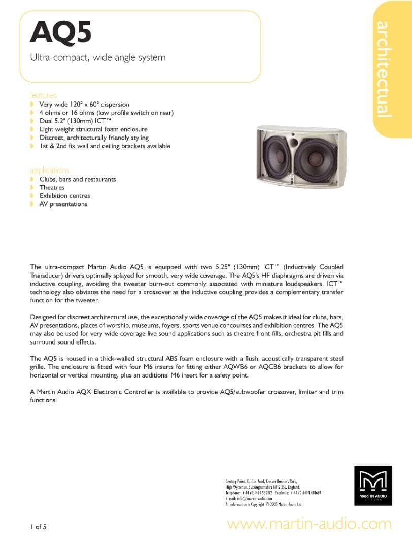 Martin Audio AQ5 | eBay