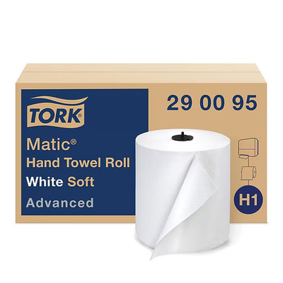 Tork 290095 1-Ply 900ft Advanced Matic Hand Towel Roll - WHT(6/Carton)