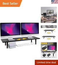 Sturdy Desktop Monitor Stand for Two Screens, Easy Assembly and Modern Design