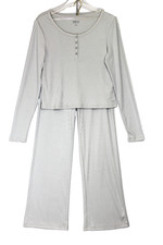 GAP BODY Women's 2-PC Rib Pajama Set Size Medium Quiet Gray