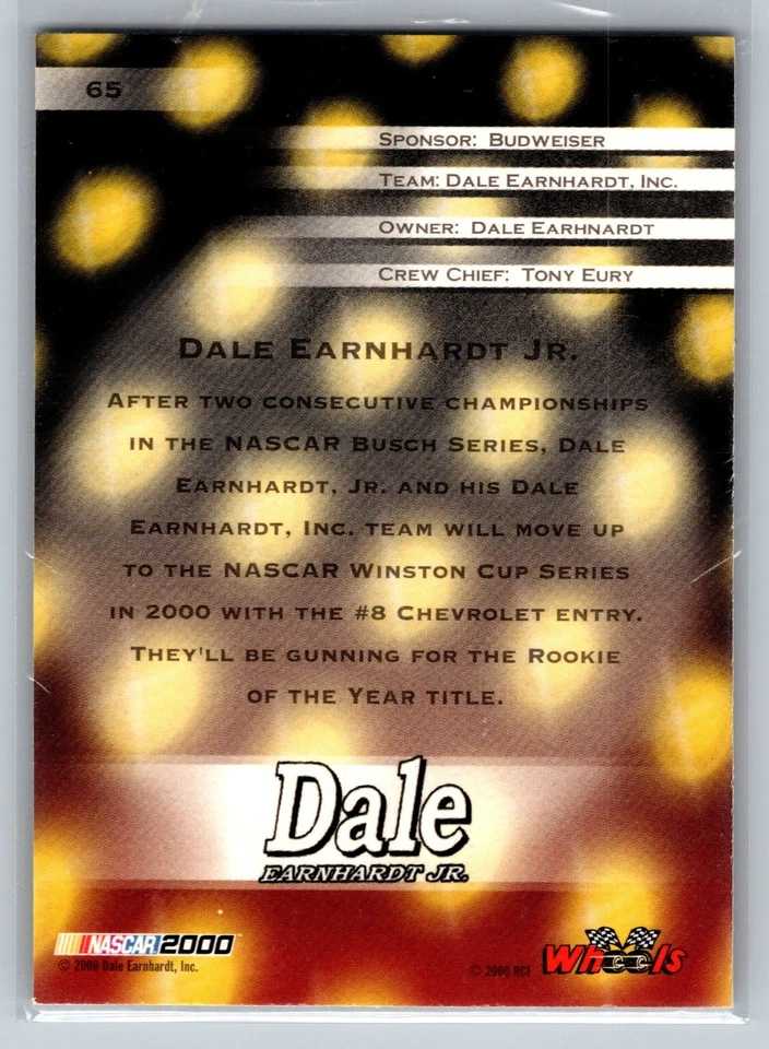 2000 Wheels High Gear #65 Dale Earnhardt Jr. - Image 2 of 2