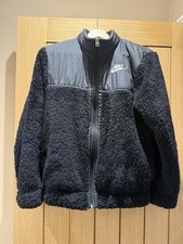Nike Teddy Sherpa Fluffy Fleece Jacket in Women’s Size xtra Small Black Full-Zip