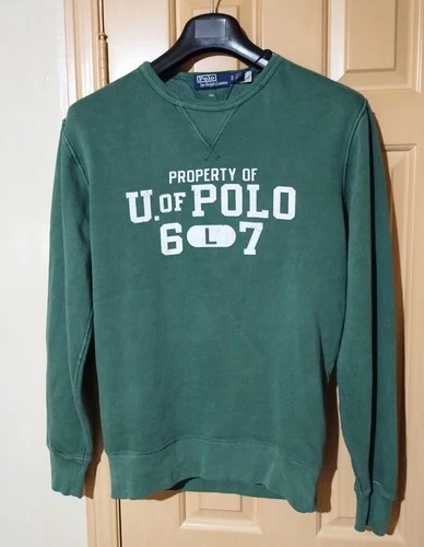 Polo Ralph Lauren Collegiate-Inspired Fleece Sweatshirt - XS - Fade Green - NWT image 2