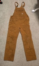 Carhartt Tan Bib Overalls Women's Small, Work Worn, Good Condition