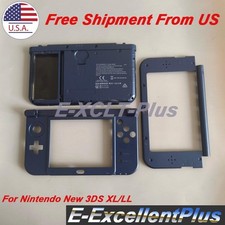 For Nintendo New 3DS XL LL Top Middle Frame Bottom Housing Shell Case Cover Blue