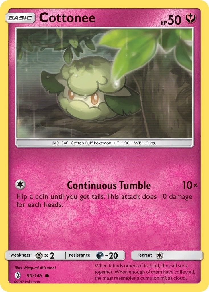 Cottonee 90/145 Common SM - Guardians Rising Pokemon Near Mint