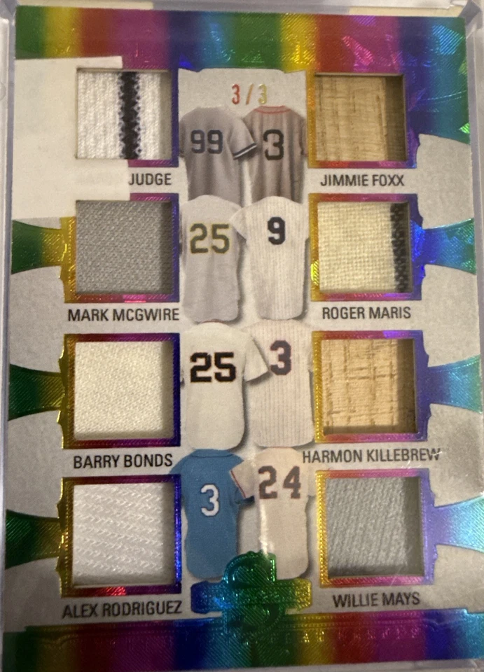 Leaf Baseball Heroes 2025 8 vías GU Relics J Foxx R Maris W Mays A Judge B Bonds Foto 2 de 4