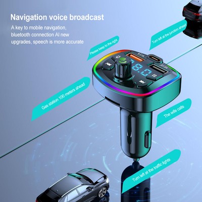 Transmitter Auto Bluetooth Kfz Radio Adapter PD Dual USB Ladegerät für Handy FM