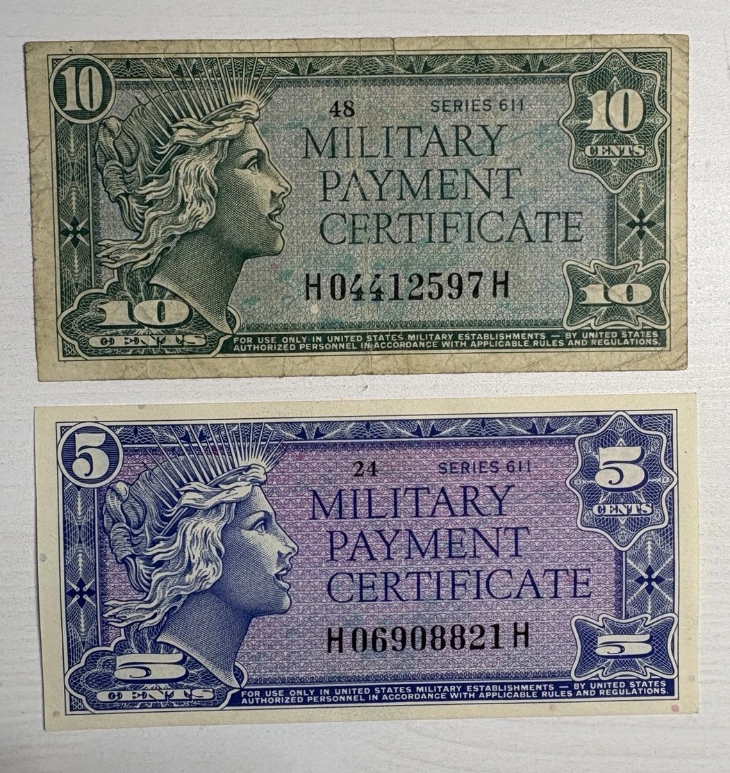 アメリカ軍 軍事支払い証明書 6枚セット US Military Payment