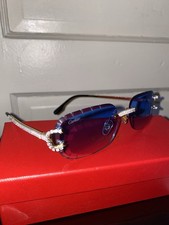 Iced Out Big C Blue Lens Cartiers 